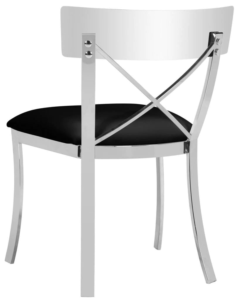 Safavieh Zoey 19''H Side Chair Set Of 2 - Chrome With Black Pu | Dining Chairs | Modishstore - 4
