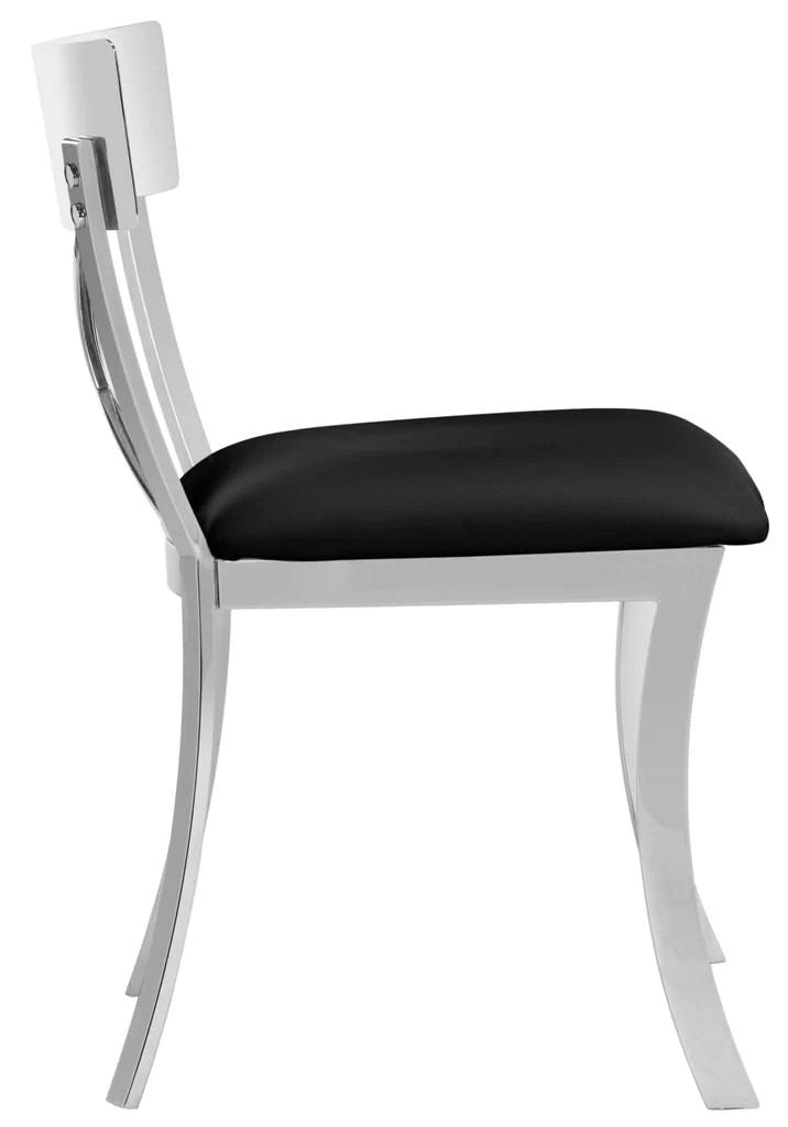 Safavieh Zoey 19''H Side Chair Set Of 2 - Chrome With Black Pu | Dining Chairs | Modishstore - 5