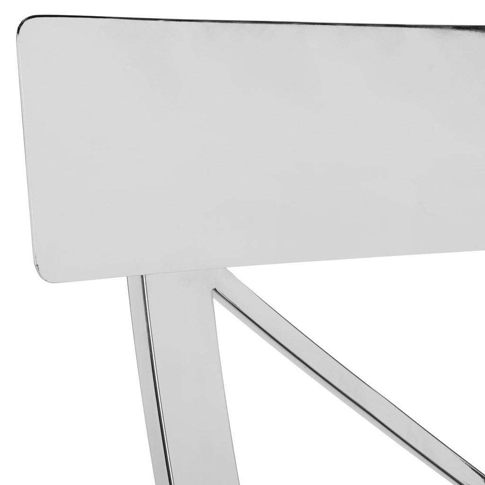 Safavieh Zoey 19''H Side Chair Set Of 2 - Chrome With White Pu | Dining Chairs | Modishstore - 2