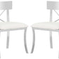 Safavieh Zoey 19''H Side Chair Set Of 2 - Chrome With White Pu | Dining Chairs | Modishstore