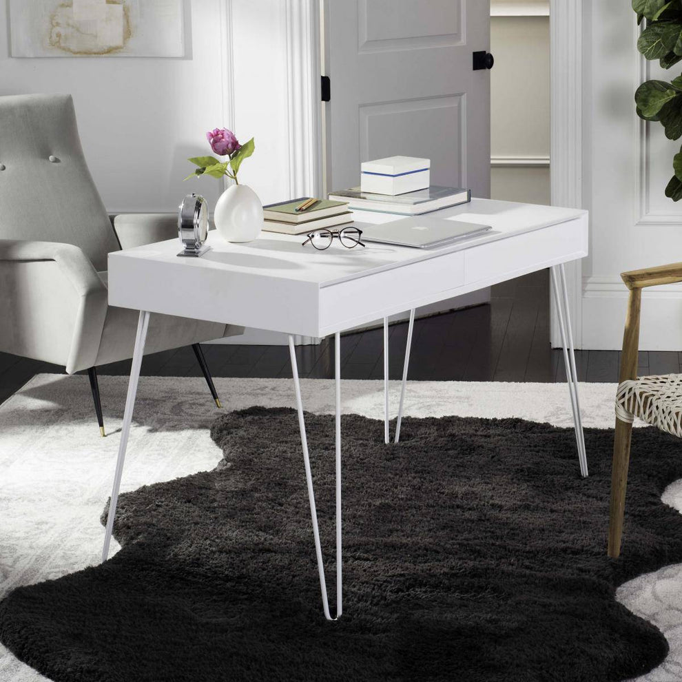 Safavieh Cade Mid Century Retro Two Drawer Desk | Desks | Modishstore - 2