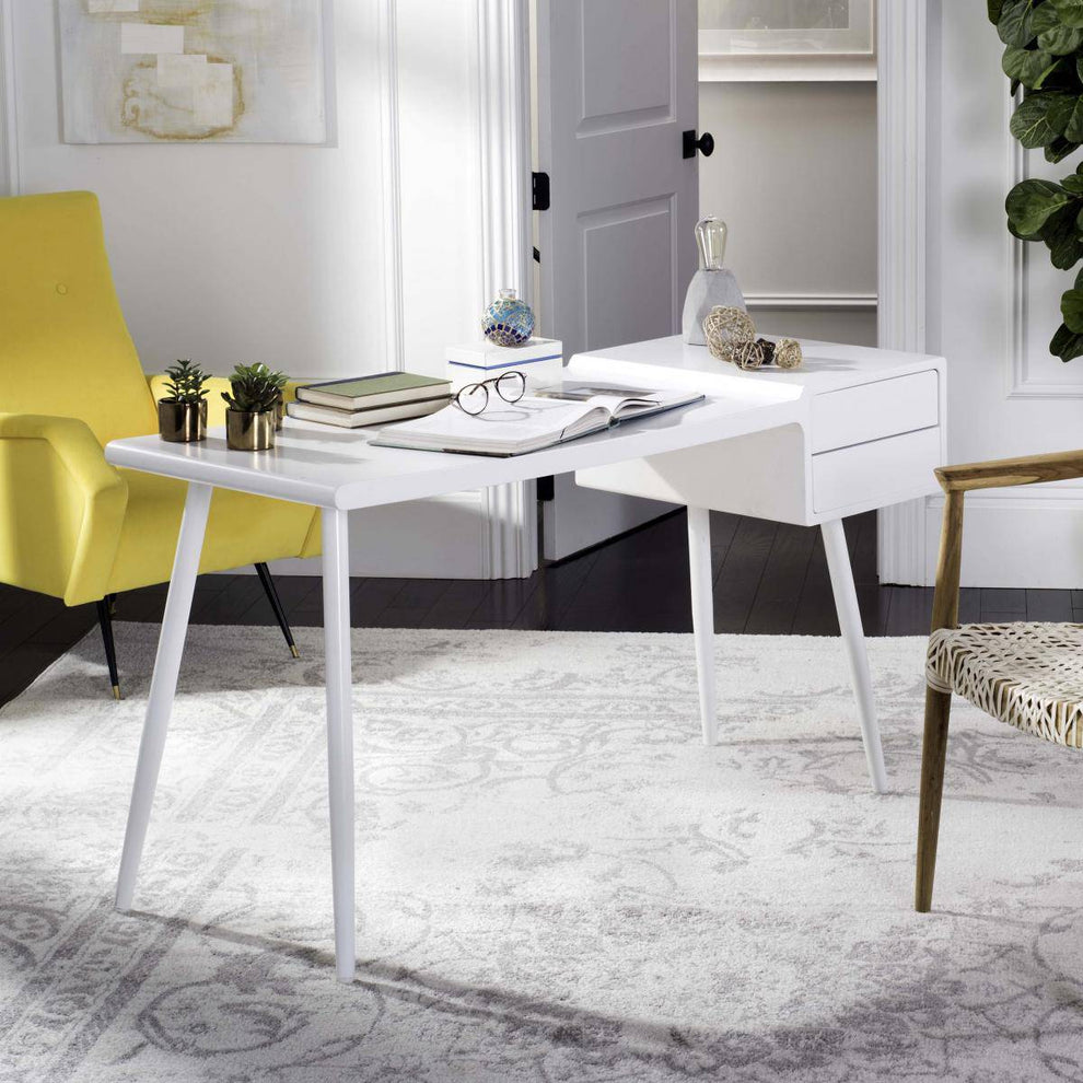 Safavieh Ferli Mid Century Scandinavian Two Drawer Desk | Desks | Modishstore - 2