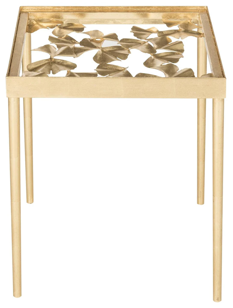 Safavieh Otto Ginko Leaf Side Table - Gold | Accent Tables | Modishstore - 5