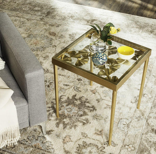 Safavieh Otto Ginko Leaf Side Table - Gold | Accent Tables | Modishstore