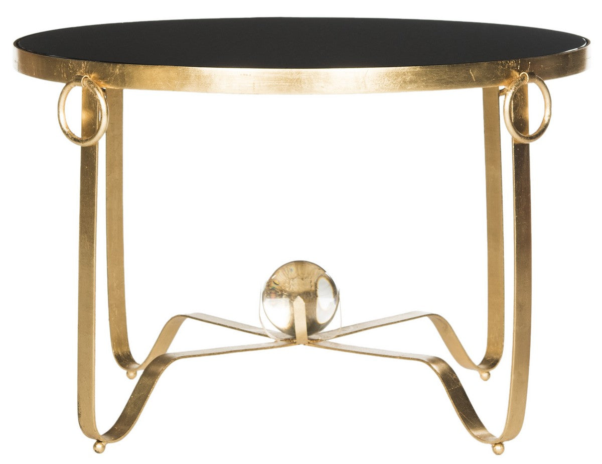 Safavieh Elisha Gold Leaf Round Coffee Table - Glass Ball | Coffee Tables | Modishstore - 1