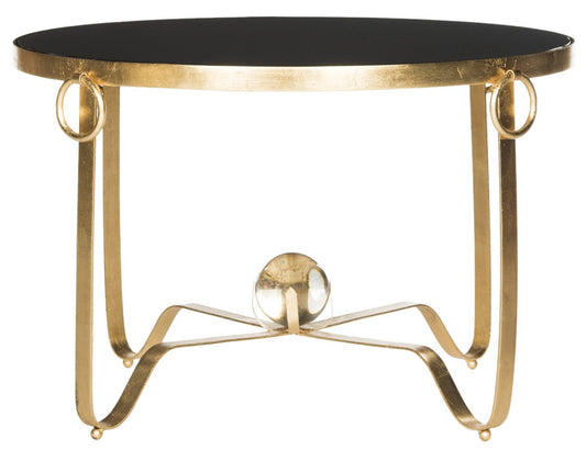 Safavieh Elisha Gold Leaf Round Coffee Table - Glass Ball | Coffee Tables | Modishstore - 1