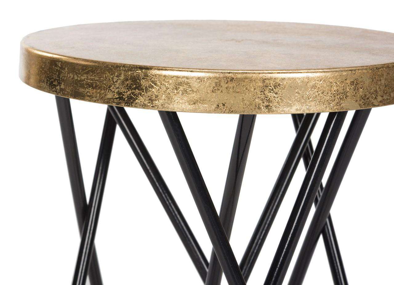 Safavieh Lorna Gold Leaf Counter Stool - Black | Bar Stools | Modishstore - 2
