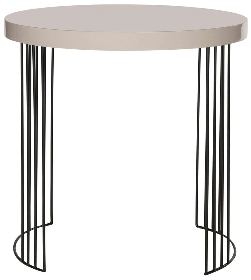 Safavieh Kelly Mid Century Scandinavian Lacquer Side Table - Taupe | Accent Tables | Modishstore