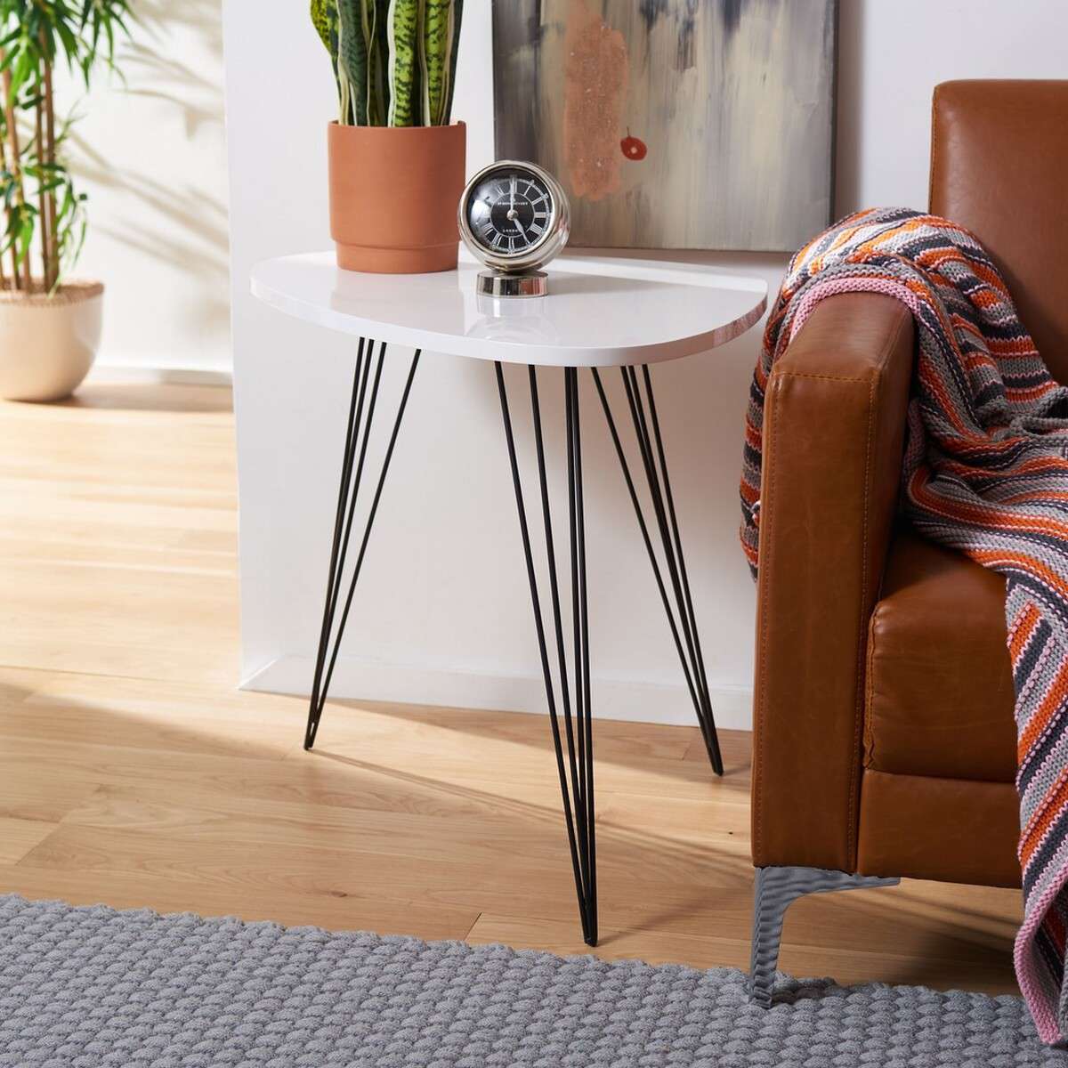 Safavieh Wynton Retro Mid Century Lacquer End Table - White | Accent Tables | Modishstore - 3