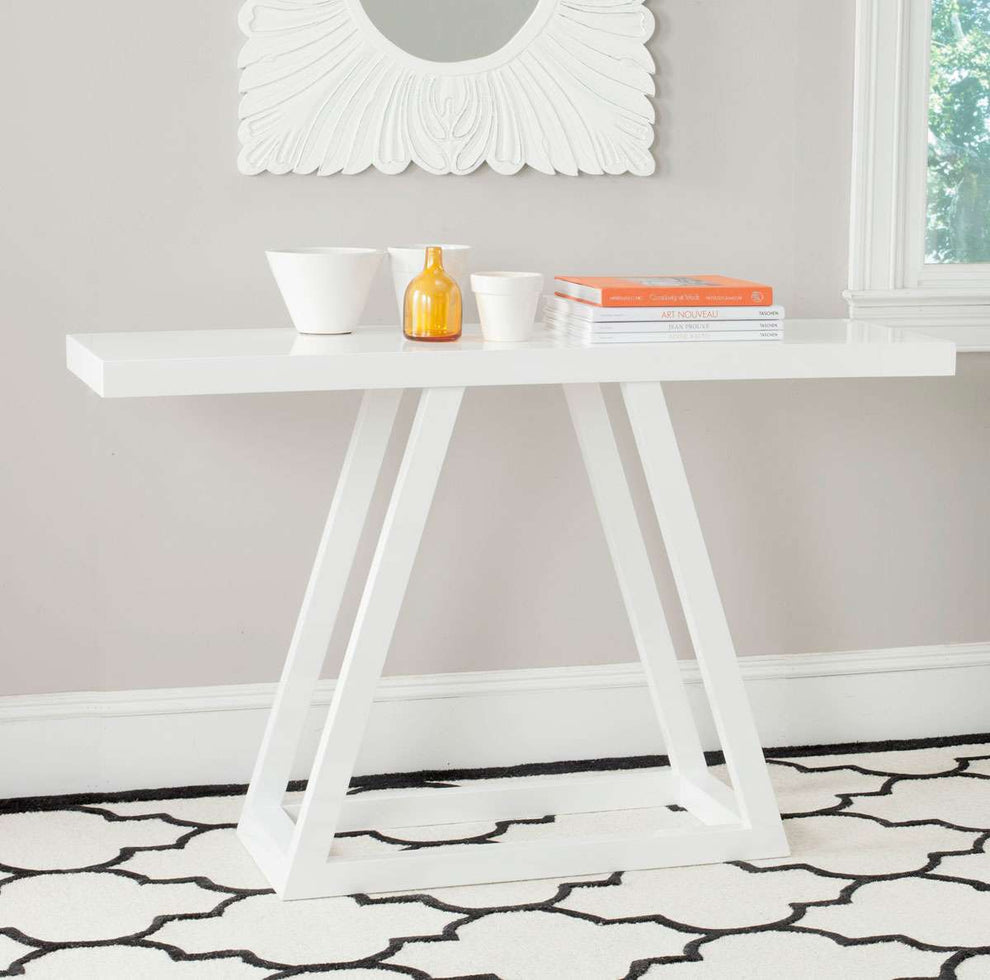 Safavieh Sutton Modern Scandinavian A - Line Lacquer Console - White | Console Tables | Modishstore - 2