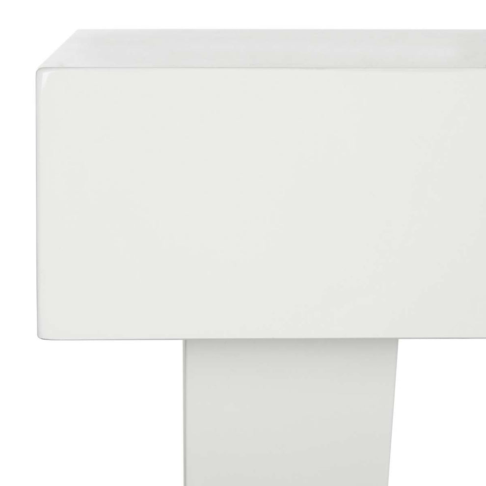 Safavieh Alessia Mid Century Lacquer One Drawer Vanity Desk - White | Desks  | Modishstore - 3