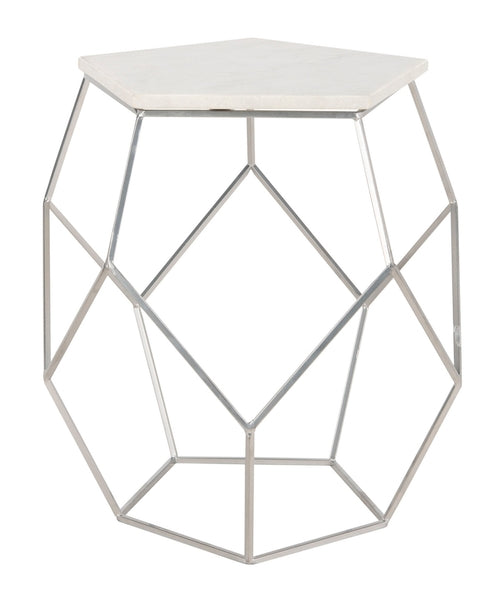 Safavieh Modern Pentagon Marble Top Side Table | Accent Tables |  Modishstore 