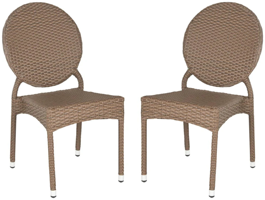 Safavieh Valdez Indoor-Outdoor Stacking Side Chair Set Of 2 - Gray | Side Chairs | Modishstore - 2