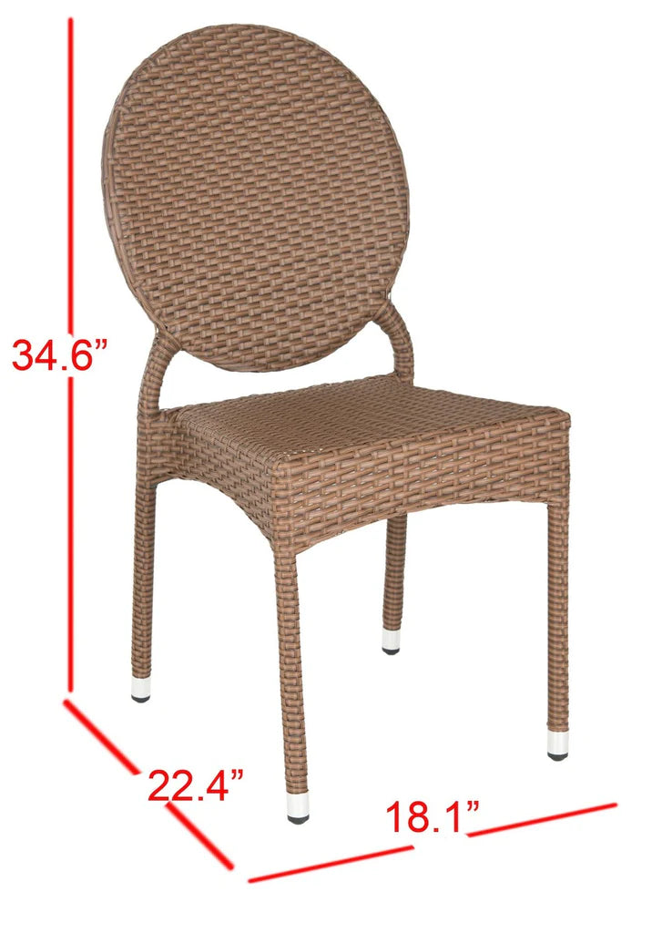 Safavieh Valdez Indoor-Outdoor Stacking Side Chair Set Of 2 - Gray | Side Chairs | Modishstore - 4