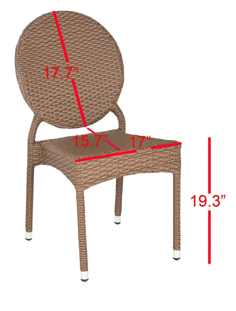 Safavieh Valdez Indoor-Outdoor Stacking Side Chair Set Of 2 - Gray | Side Chairs | Modishstore - 3