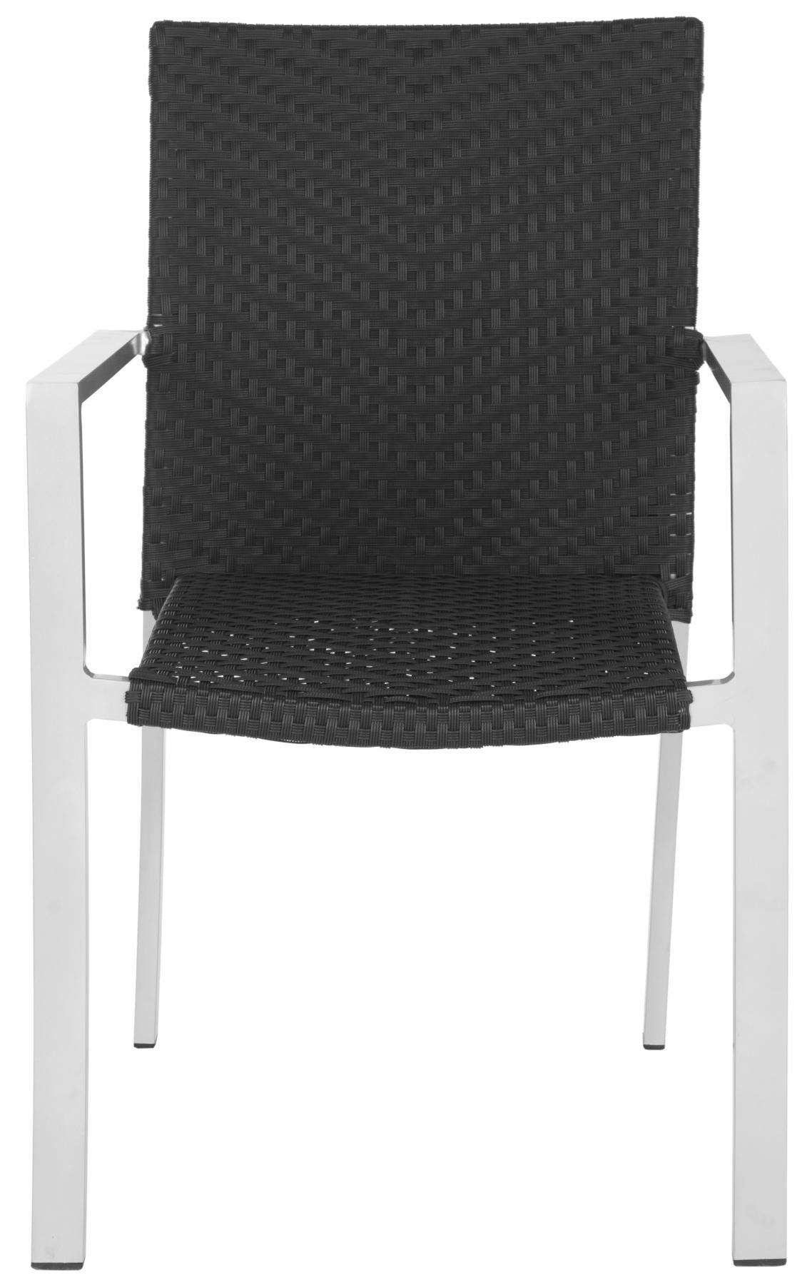 Safavieh Cordova Indoor-Outdoor Stacking Armchair Set Of 2 - Black | Armchairs | Modishstore