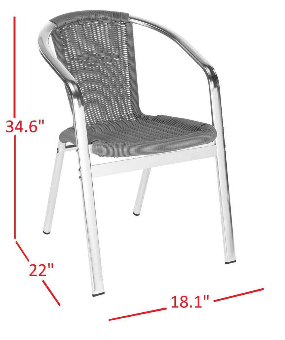 Safavieh Wrangell Indoor-Outdoor Stacking Armchair Set Of 2 - Gray | Armchairs | Modishstore - 2