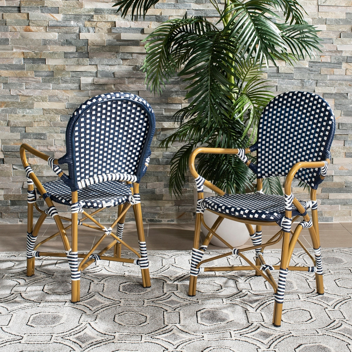 Safavieh Hooper Indoor-Outdoor Stacking Arm Chair | Outdoor Chairs | Modishstore - 1