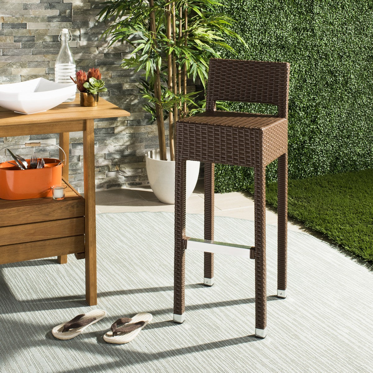 Safavieh Landry Indoor-Outdoor Bar Stool | Bar Stools | Modishstore - 5