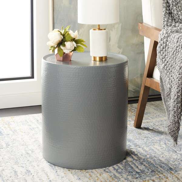 Safavieh Polonium Occasional Hammered Table - Dark Gray | Accent Tables | Modishstore - 4