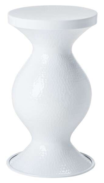 Safavieh Radium Small Hammered Stool - White | End Tables | Modishstore - 2