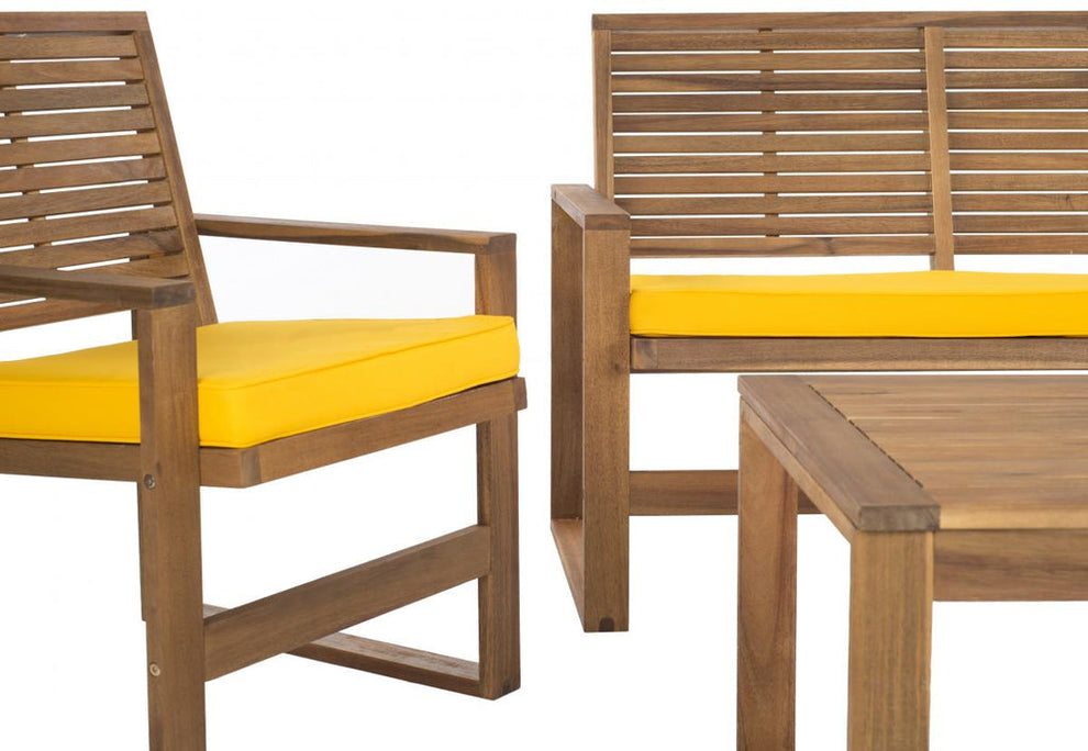 Safavieh Ozark 4 Pc Outdoor Living Set | Outdoor Sofas, Loveseats & Sectionals | Modishstore - 8