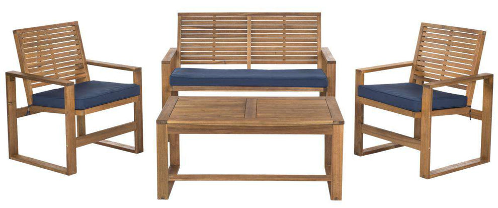Safavieh Ozark 4 Pc Outdoor Living Set | Outdoor Sofas, Loveseats & Sectionals | Modishstore - 11