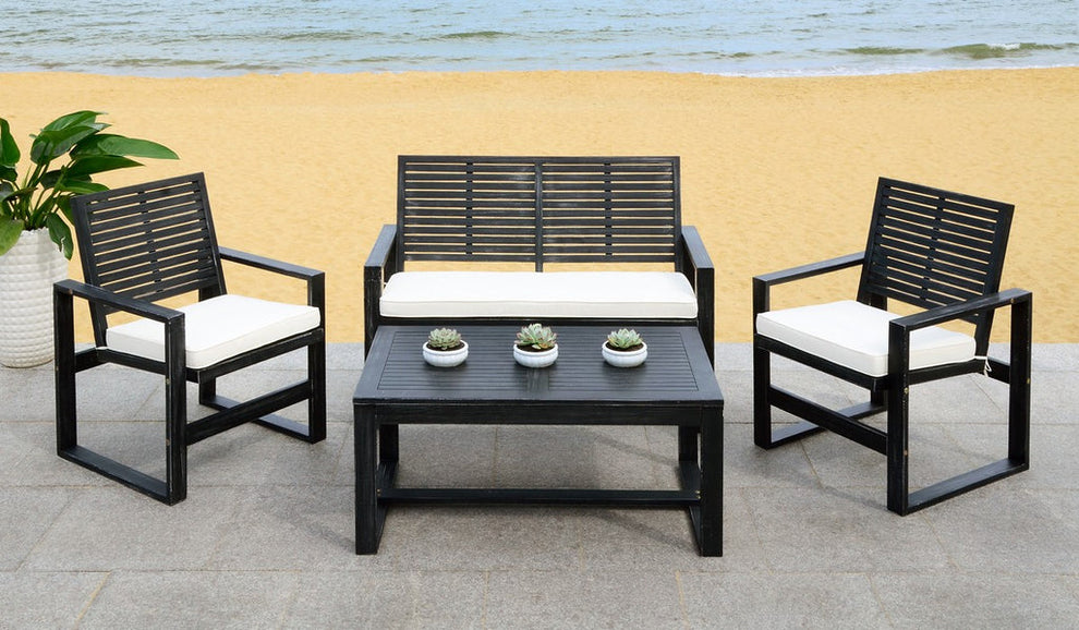 Safavieh Ozark 4 Pc Outdoor Living Set | Outdoor Sofas, Loveseats & Sectionals | Modishstore - 15