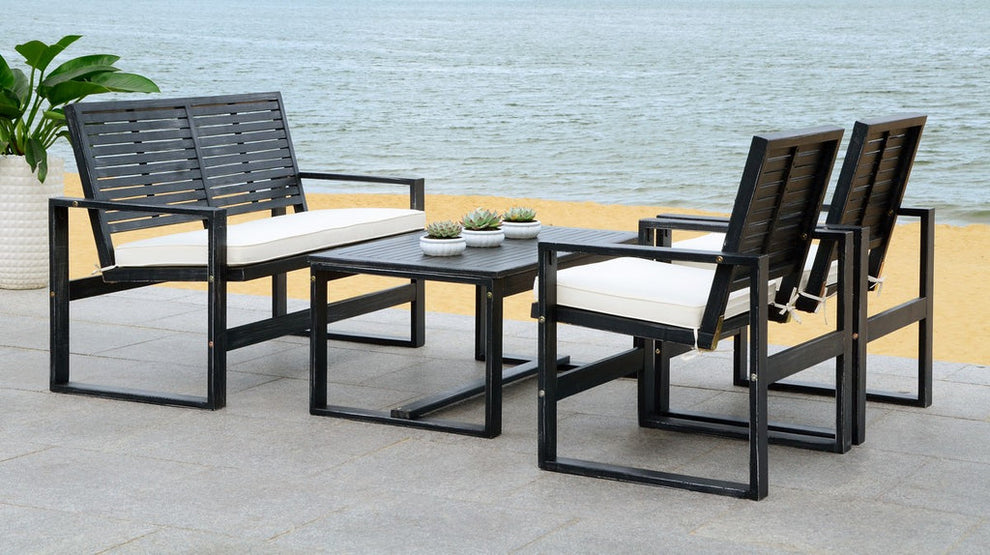 Safavieh Ozark 4 Pc Outdoor Living Set | Outdoor Sofas, Loveseats & Sectionals | Modishstore - 16