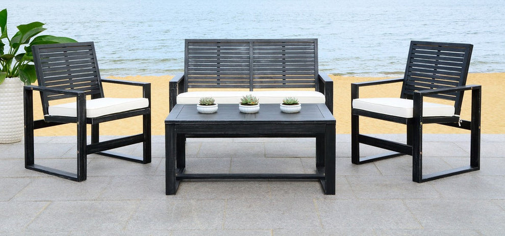 Safavieh Ozark 4 Pc Outdoor Living Set | Outdoor Sofas, Loveseats & Sectionals | Modishstore - 19