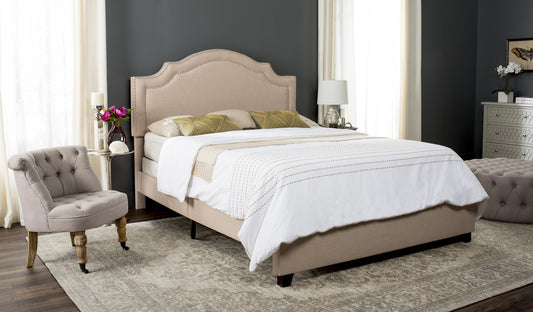 Safavieh Theron Bed Queen Size - Light Beige | Beds | Modishstore