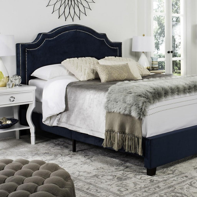 Safavieh Theron Bed Queen Size - Navy | Beds | Modishstore