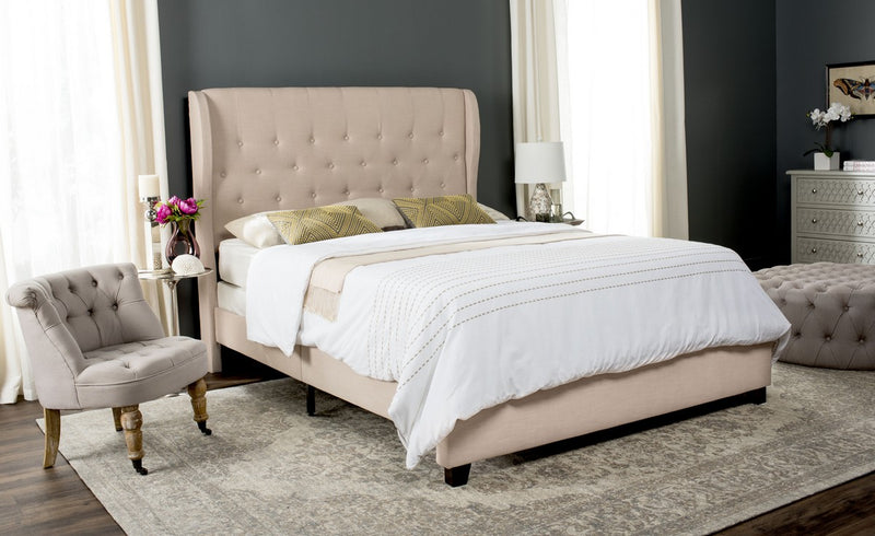 Safavieh Blanchett Bed Full Size - Beige | Beds | Modishstore