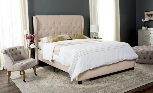 Safavieh Blanchett Bed Queen Size - Beige | Beds | Modishstore
