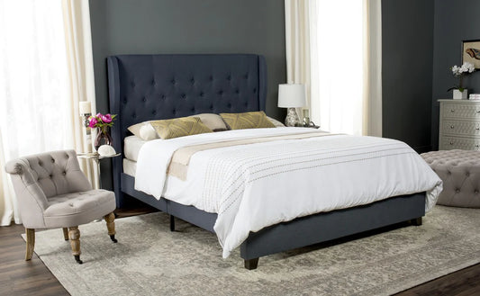 Safavieh Blanchett Bed Full Size - Navy | Beds | Modishstore