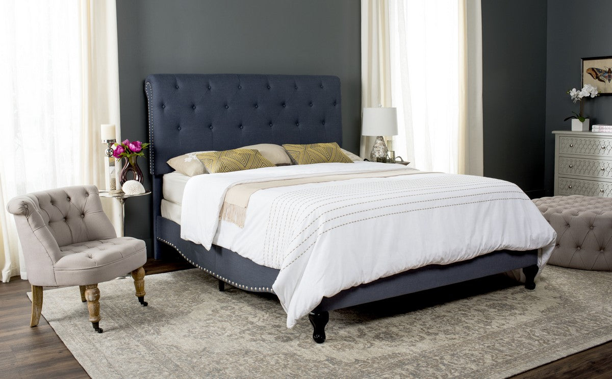 Safavieh Hathaway Bed Queen Size - Navy | Beds | Modishstore