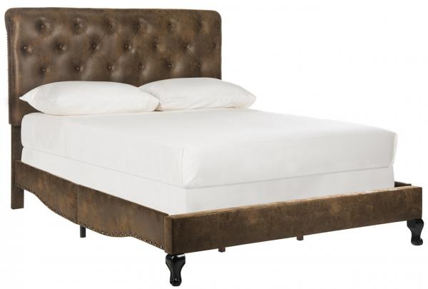 Safavieh Hathaway Bed Queen Size - Coffee | Beds | Modishstore - 2