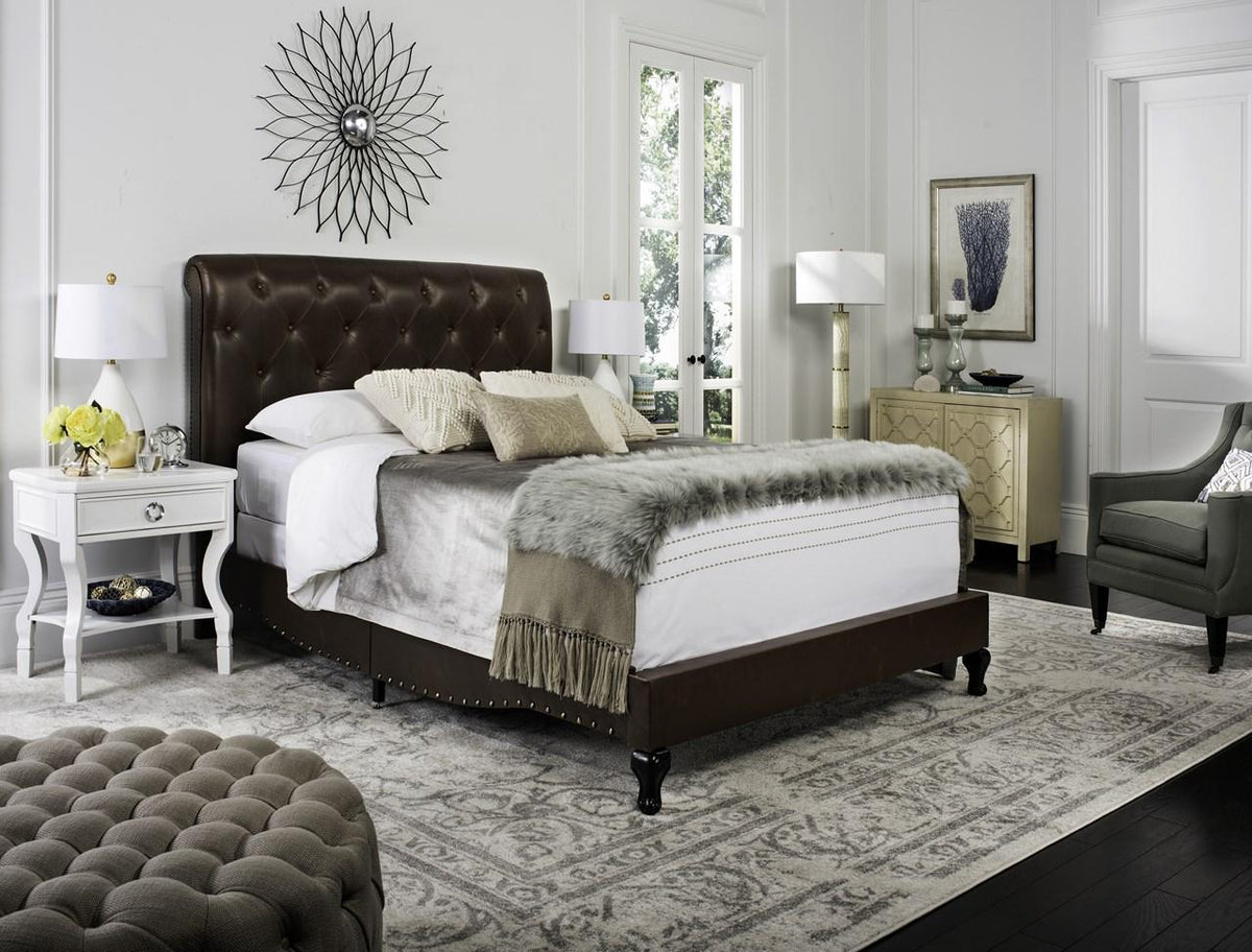 Safavieh Hathaway Bed Queen Size - Brown | Beds | Modishstore