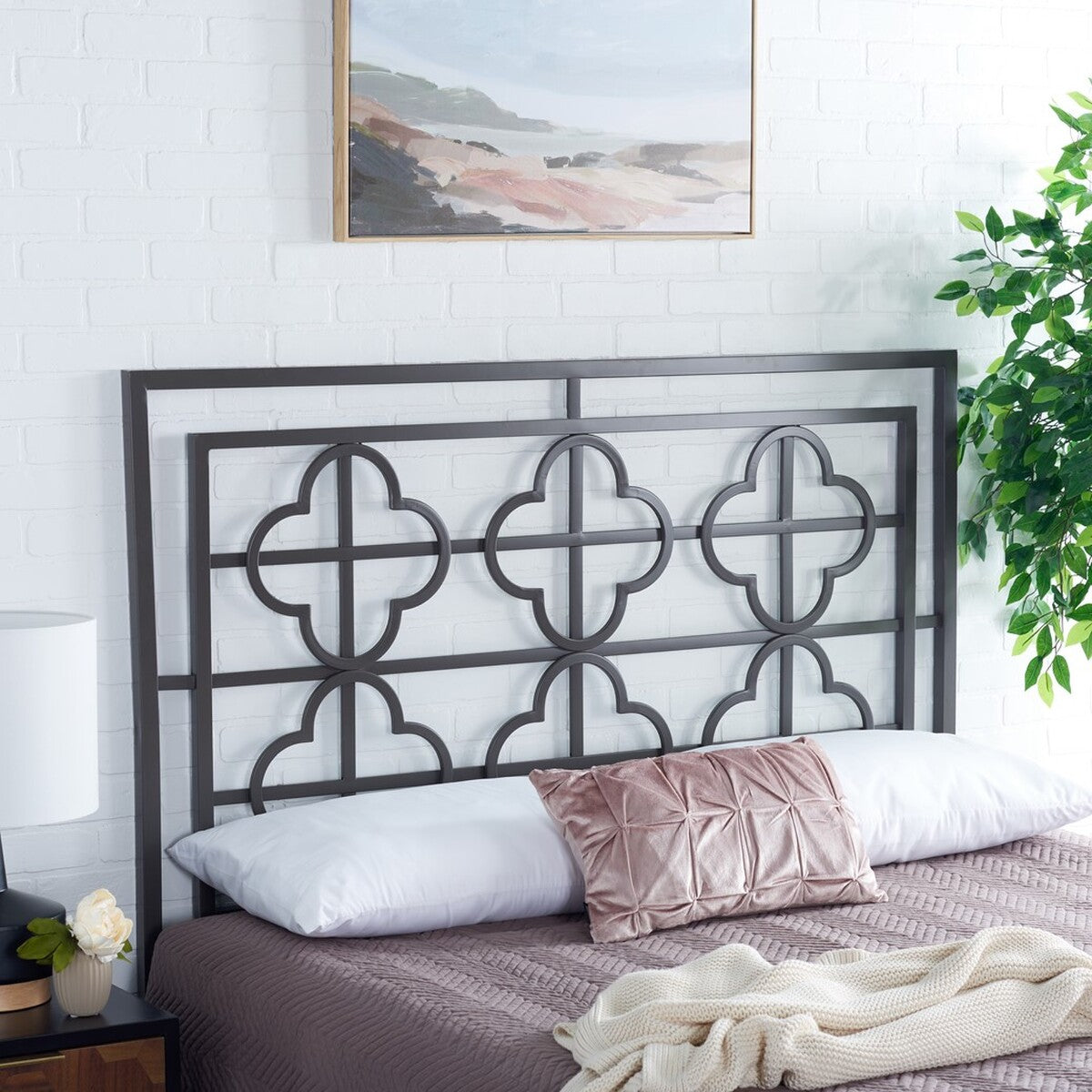 Safavieh Lucinda Headboard Full Size - Gunmetal | Headboards | Modishstore