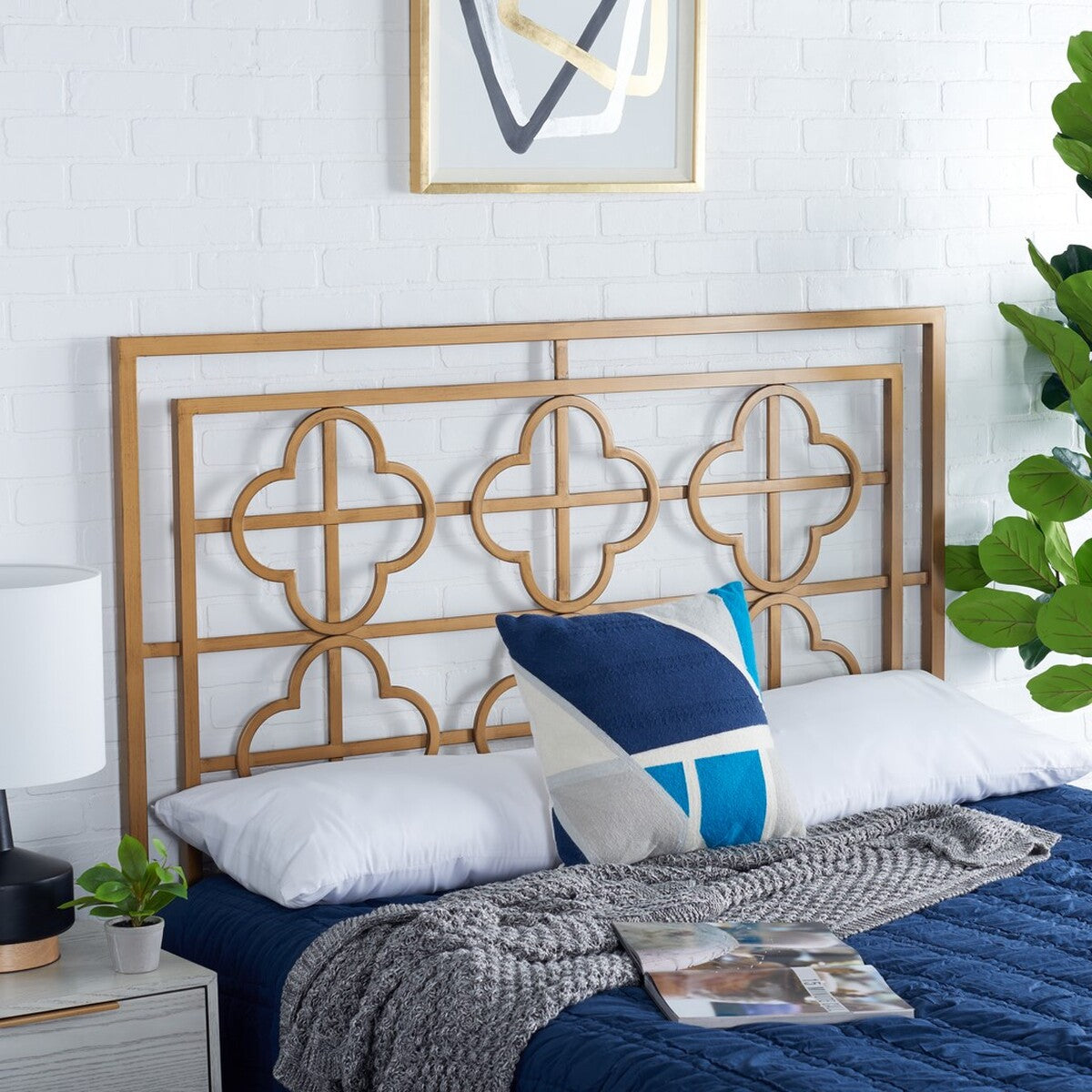 Safavieh Lucinda Headboard Full Size - Antique Gold | Headboards | Modishstore
