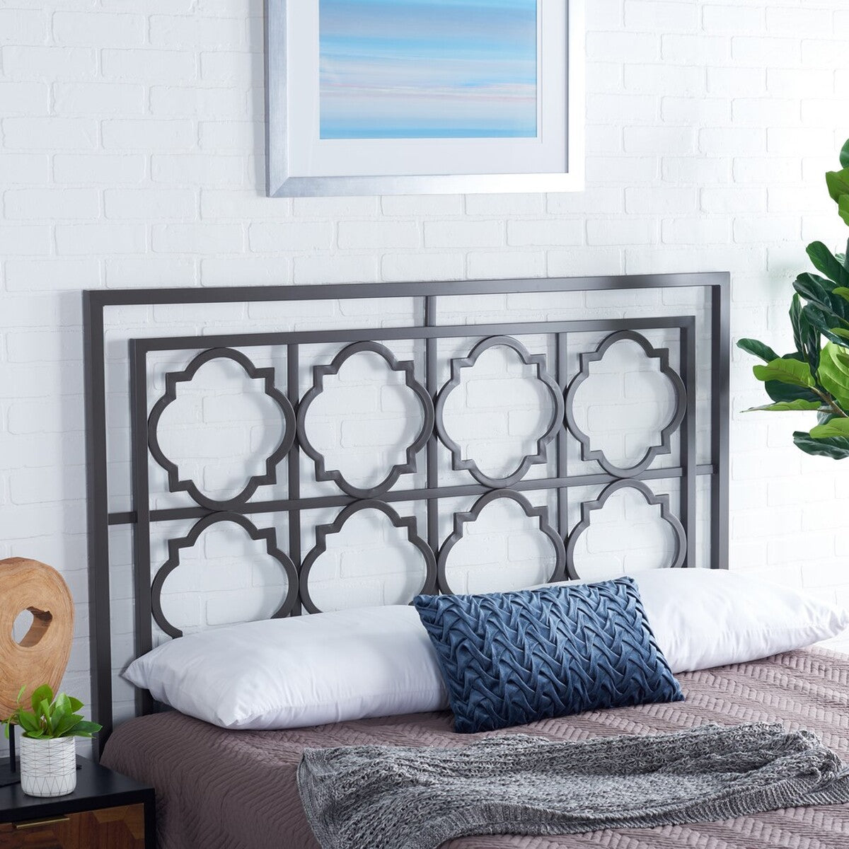 Safavieh Silva Headboard Queen Size - Gunmetal | Headboards | Modishstore