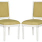 Safavieh Buchanan 19''H French Brasserie Linen Rect Side Chair Set Of 2 - Spring Green With Cream | Dining Chairs | Modishstore - 2