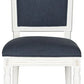 Safavieh Buchanan 19''H French Brasserie Linen Rect Side Chair Set Of 2 - Navy | Dining Chairs | Modishstore - 2