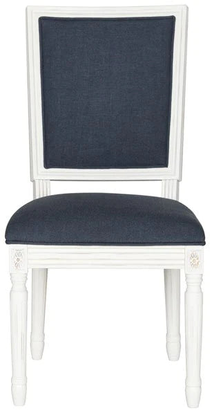Safavieh Buchanan 19''H French Brasserie Linen Rect Side Chair Set Of 2 - Navy | Dining Chairs | Modishstore - 2