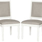 Safavieh Buchanan 19''H French Brasserie Linen Rect Side Chair Set Of 2 - Silver Nail Heads Light Gray | Dining Chairs | Modishstore - 3