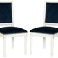 Safavieh Buchanan 19''H French Brasserie Velvet Rect Side Chair Set Of 2 - Silver Nail Heads Navy Velvet | Dining Chairs | Modishstore - 2
