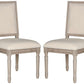 Safavieh Buchanan 19''H French Brasserie Linen Rect Side Chair Set Of 2 - Light Beige | Dining Chairs | Modishstore - 2
