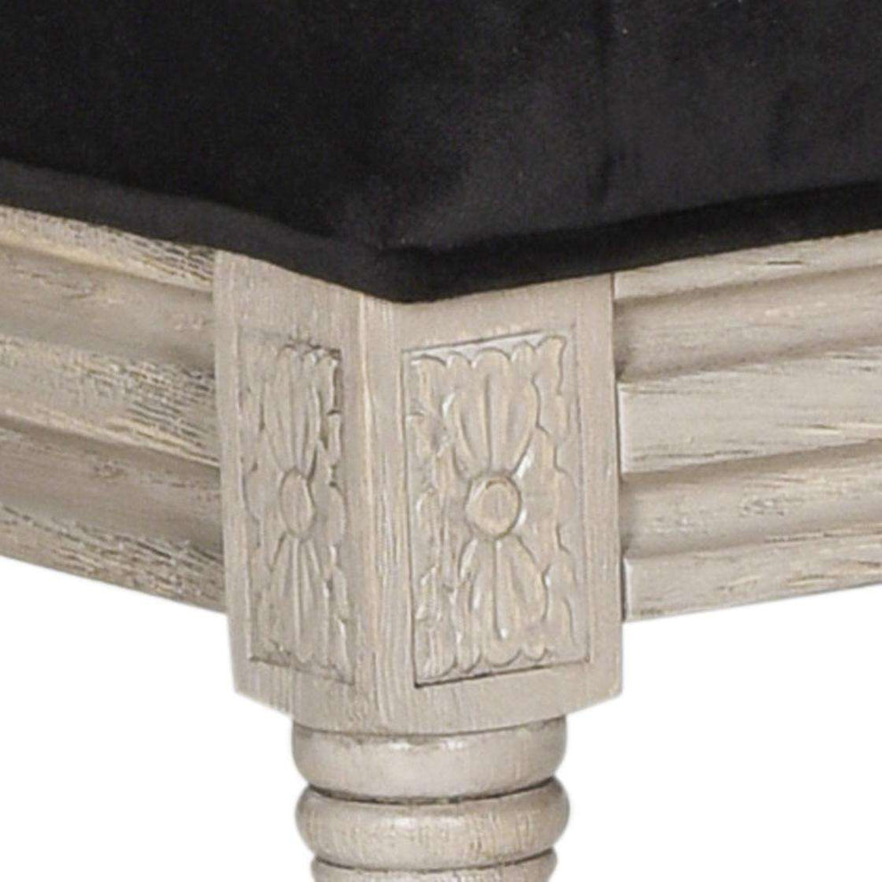Safavieh Buchanan 19''H French Brasserie Velvet Rect Side Chair Set Of 2 - Silver Nail Heads Set Of 2 - Black Velvet | Dining Chairs | Modishstore - 3