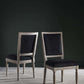 Safavieh Buchanan 19''H French Brasserie Velvet Rect Side Chair Set Of 2 - Silver Nail Heads Set Of 2 - Black Velvet | Dining Chairs | Modishstore