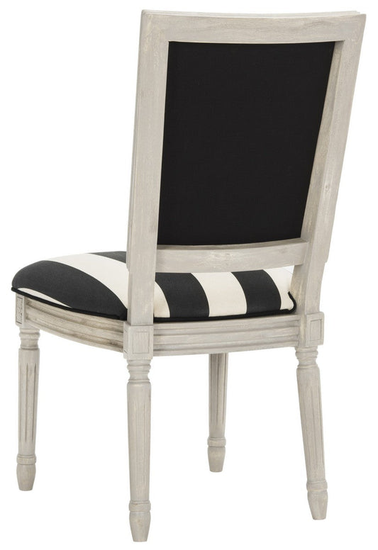 Safavieh Buchanan 19''H French Brasserie Striped Linen Rect Side Chair | Dining Chairs | Modishstore